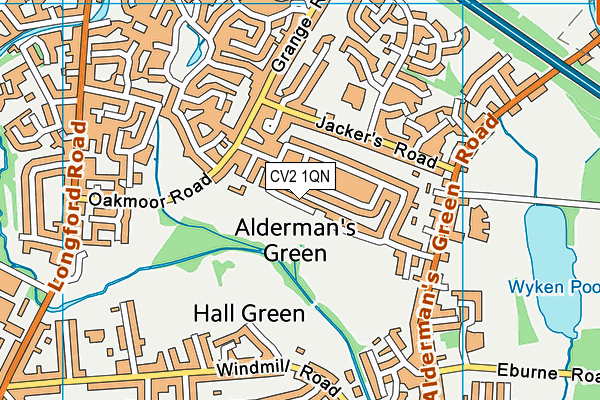 CV2 1QN map - OS VectorMap District (Ordnance Survey)