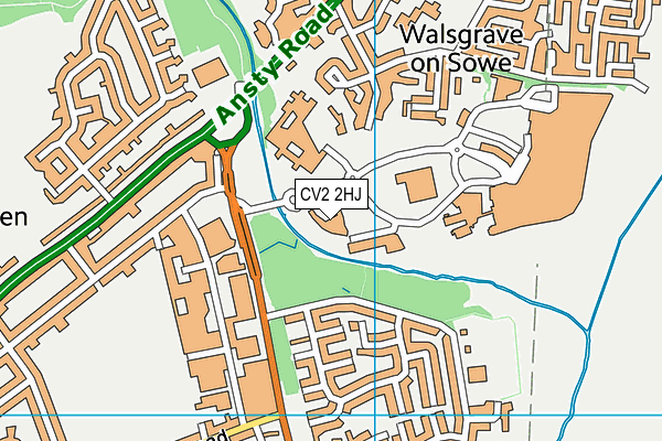 CV2 2HJ map - OS VectorMap District (Ordnance Survey) CV2 2HJ map - OS VectorMap District (Ordnance Survey)