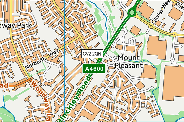 CV2 2QN map - OS VectorMap District (Ordnance Survey) CV2 2QN map - OS VectorMap District (Ordnance Survey)