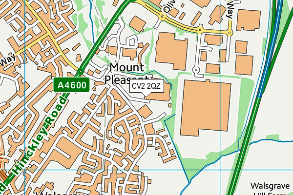 CV2 2QZ map - OS VectorMap District (Ordnance Survey) CV2 2QZ map - OS VectorMap District (Ordnance Survey)