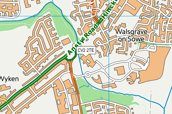 CV2 2TE map - OS VectorMap District (Ordnance Survey) CV2 2TE map - OS VectorMap District (Ordnance Survey)