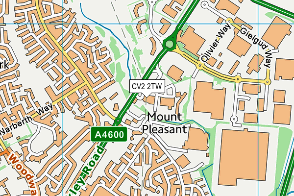 CV2 2TW map - OS VectorMap District (Ordnance Survey) CV2 2TW map - OS VectorMap District (Ordnance Survey)