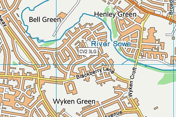 CV2 3LG map - OS VectorMap District (Ordnance Survey) CV2 3LG map - OS VectorMap District (Ordnance Survey)
