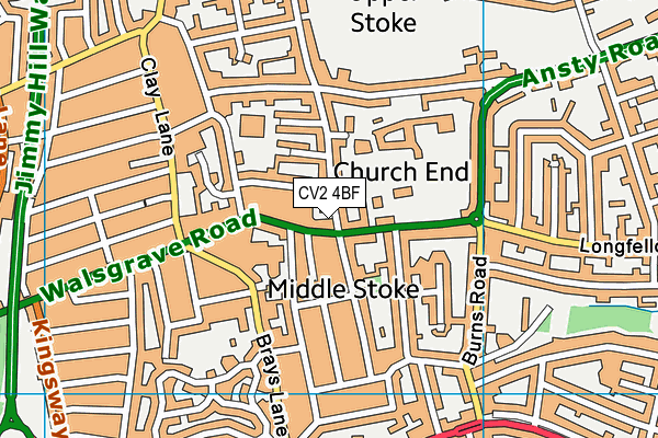 CV2 4BF map - OS VectorMap District (Ordnance Survey) CV2 4BF map - OS VectorMap District (Ordnance Survey)