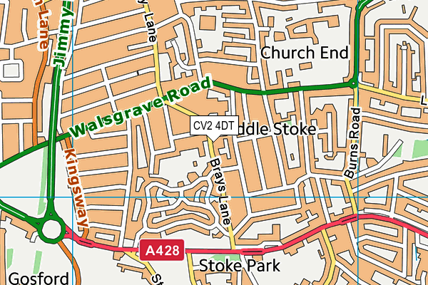 CV2 4DT map - OS VectorMap District (Ordnance Survey) CV2 4DT map - OS VectorMap District (Ordnance Survey)