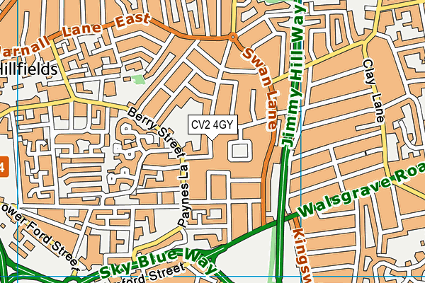 CV2 4GY map - OS VectorMap District (Ordnance Survey) CV2 4GY map - OS VectorMap District (Ordnance Survey)