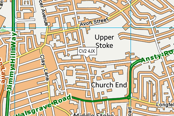CV2 4JX map - OS VectorMap District (Ordnance Survey)