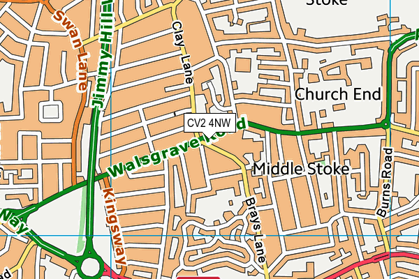 CV2 4NW map - OS VectorMap District (Ordnance Survey) CV2 4NW map - OS VectorMap District (Ordnance Survey)