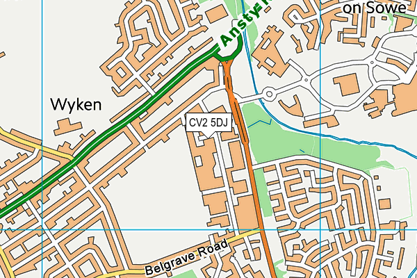 CV2 5DJ map - OS VectorMap District (Ordnance Survey) CV2 5DJ map - OS VectorMap District (Ordnance Survey)