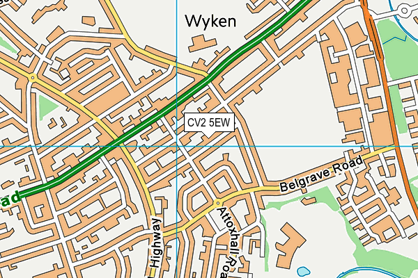 CV2 5EW map - OS VectorMap District (Ordnance Survey) CV2 5EW map - OS VectorMap District (Ordnance Survey)