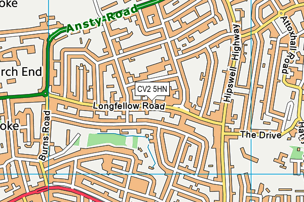 CV2 5HN map - OS VectorMap District (Ordnance Survey) CV2 5HN map - OS VectorMap District (Ordnance Survey)