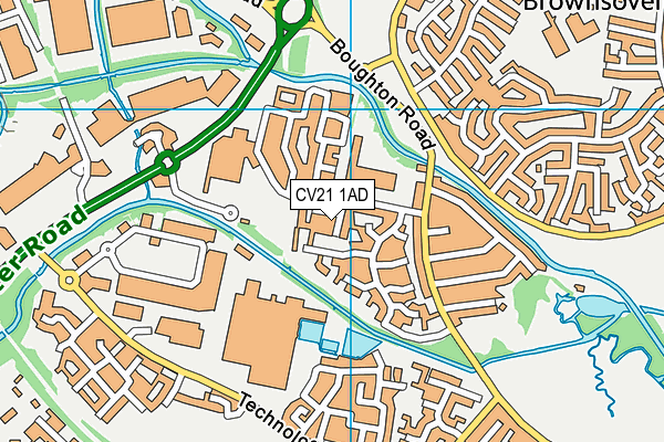 CV21 1AD map - OS VectorMap District (Ordnance Survey) CV21 1AD map - OS VectorMap District (Ordnance Survey)
