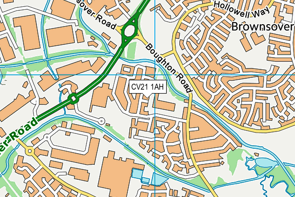 CV21 1AH map - OS VectorMap District (Ordnance Survey)