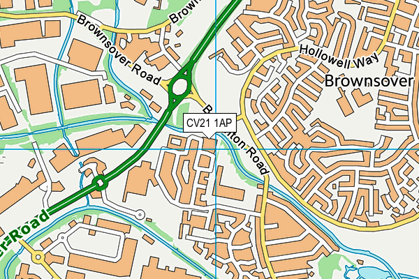 CV21 1AP map - OS VectorMap District (Ordnance Survey) CV21 1AP map - OS VectorMap District (Ordnance Survey)