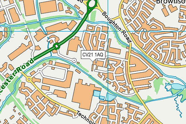 CV21 1AQ map - OS VectorMap District (Ordnance Survey) CV21 1AQ map - OS VectorMap District (Ordnance Survey)