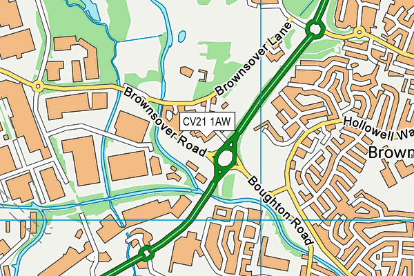 CV21 1AW map - OS VectorMap District (Ordnance Survey) CV21 1AW map - OS VectorMap District (Ordnance Survey)