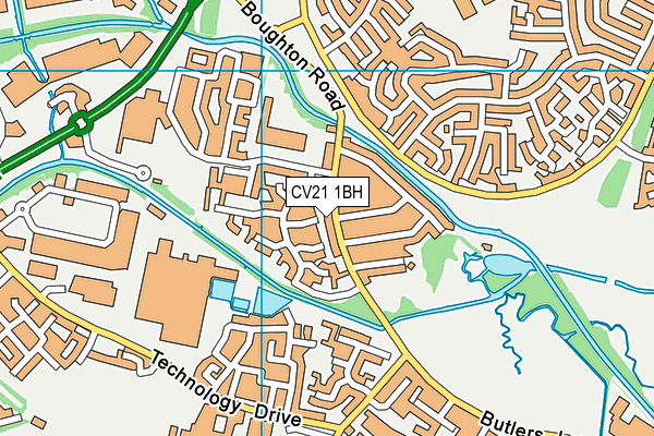 CV21 1BH map - OS VectorMap District (Ordnance Survey) CV21 1BH map - OS VectorMap District (Ordnance Survey)
