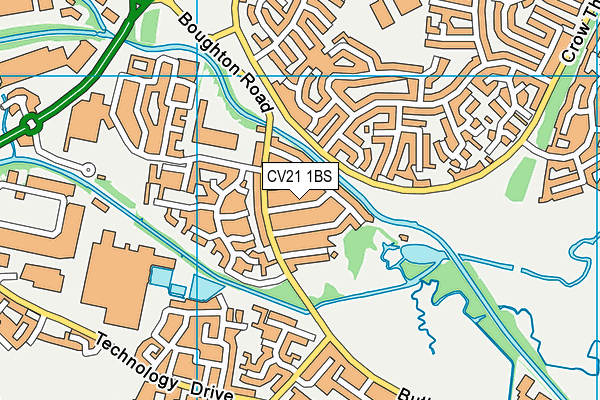 CV21 1BS map - OS VectorMap District (Ordnance Survey) CV21 1BS map - OS VectorMap District (Ordnance Survey)