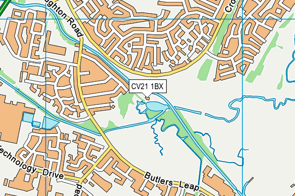 CV21 1BX map - OS VectorMap District (Ordnance Survey) CV21 1BX map - OS VectorMap District (Ordnance Survey)