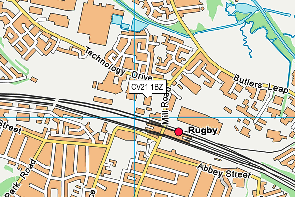 CV21 1BZ map - OS VectorMap District (Ordnance Survey) CV21 1BZ map - OS VectorMap District (Ordnance Survey)