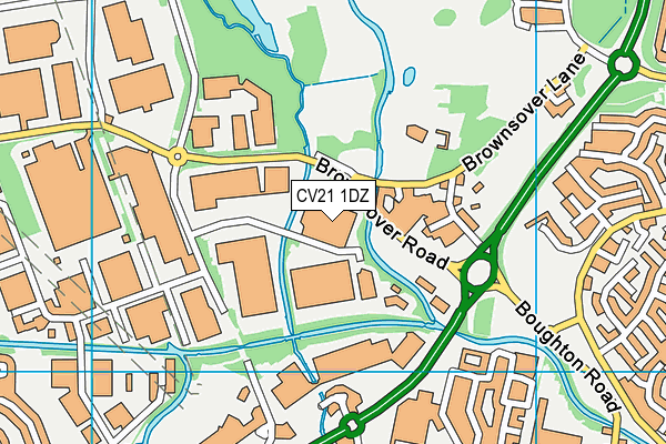 CV21 1DZ map - OS VectorMap District (Ordnance Survey) CV21 1DZ map - OS VectorMap District (Ordnance Survey)