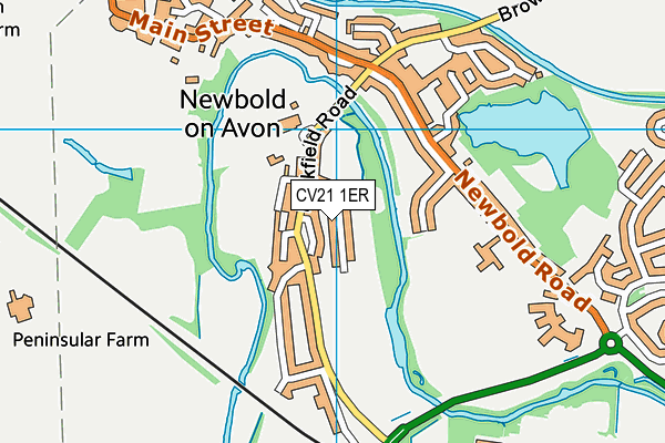 CV21 1ER map - OS VectorMap District (Ordnance Survey)