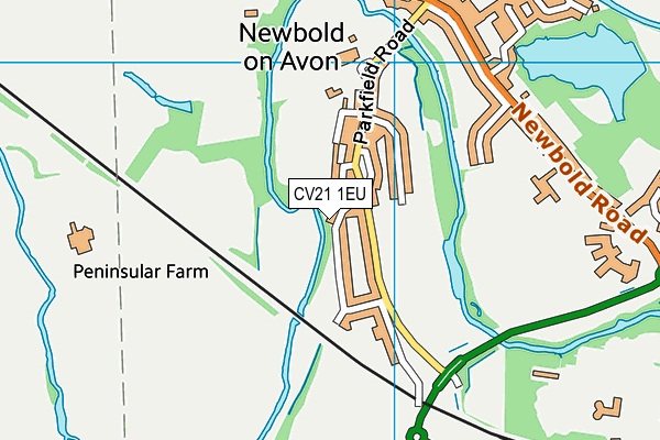 CV21 1EU map - OS VectorMap District (Ordnance Survey)