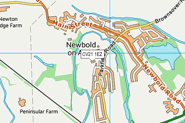 CV21 1EZ map - OS VectorMap District (Ordnance Survey) CV21 1EZ map - OS VectorMap District (Ordnance Survey)