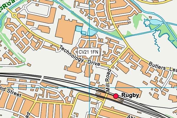 CV21 1FN map - OS VectorMap District (Ordnance Survey)