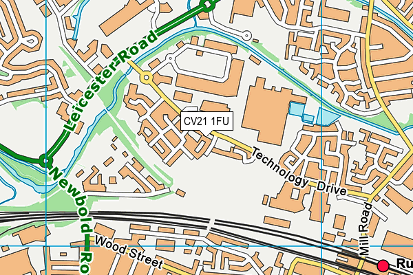 CV21 1FU map - OS VectorMap District (Ordnance Survey) CV21 1FU map - OS VectorMap District (Ordnance Survey)