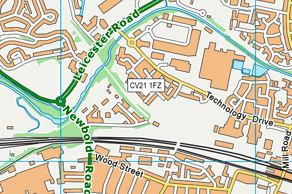 CV21 1FZ map - OS VectorMap District (Ordnance Survey) CV21 1FZ map - OS VectorMap District (Ordnance Survey)