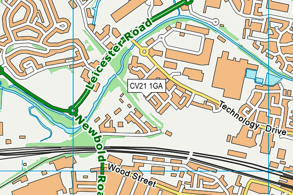 CV21 1GA map - OS VectorMap District (Ordnance Survey)