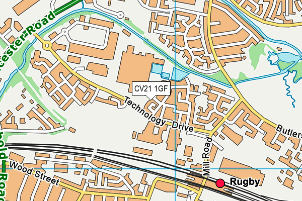 CV21 1GF map - OS VectorMap District (Ordnance Survey) CV21 1GF map - OS VectorMap District (Ordnance Survey)