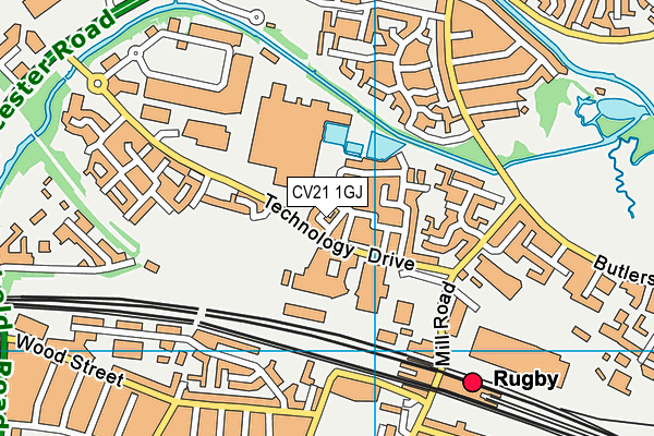 CV21 1GJ map - OS VectorMap District (Ordnance Survey)