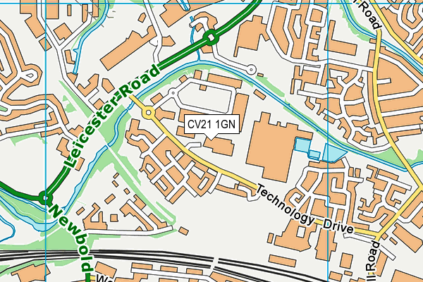 CV21 1GN map - OS VectorMap District (Ordnance Survey)