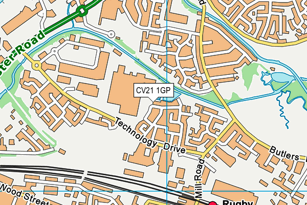 CV21 1GP map - OS VectorMap District (Ordnance Survey) CV21 1GP map - OS VectorMap District (Ordnance Survey)