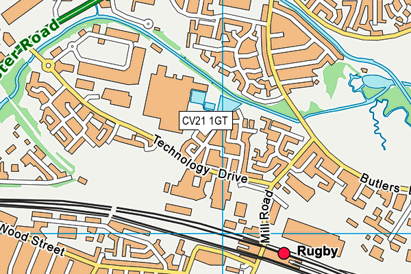 CV21 1GT map - OS VectorMap District (Ordnance Survey) CV21 1GT map - OS VectorMap District (Ordnance Survey)