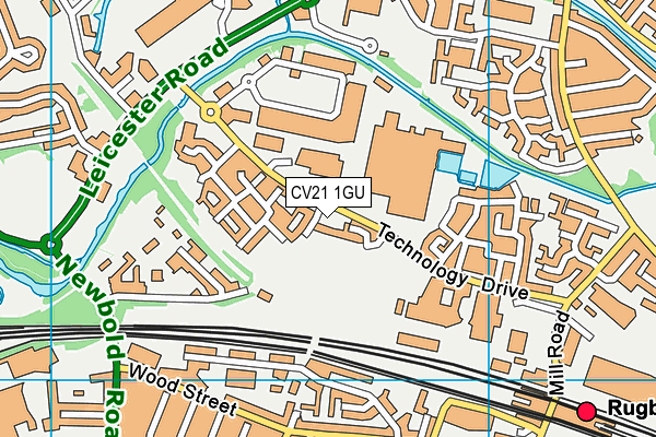 CV21 1GU map - OS VectorMap District (Ordnance Survey) CV21 1GU map - OS VectorMap District (Ordnance Survey)
