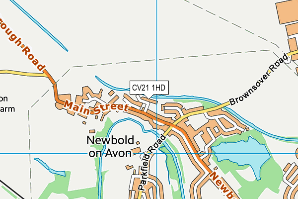 CV21 1HD map - OS VectorMap District (Ordnance Survey)