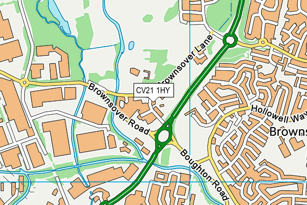 CV21 1HY map - OS VectorMap District (Ordnance Survey) CV21 1HY map - OS VectorMap District (Ordnance Survey)