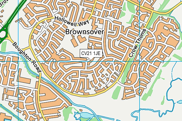 CV21 1JE map - OS VectorMap District (Ordnance Survey) CV21 1JE map - OS VectorMap District (Ordnance Survey)