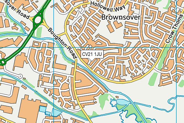 CV21 1JU map - OS VectorMap District (Ordnance Survey) CV21 1JU map - OS VectorMap District (Ordnance Survey)