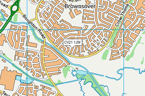 CV21 1JW map - OS VectorMap District (Ordnance Survey)