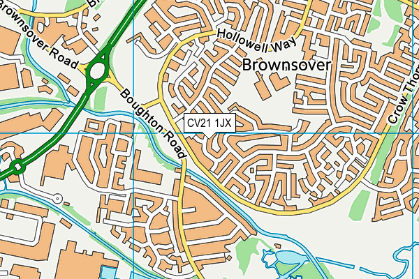 CV21 1JX map - OS VectorMap District (Ordnance Survey)