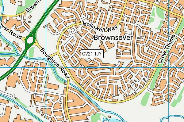 CV21 1JY map - OS VectorMap District (Ordnance Survey) CV21 1JY map - OS VectorMap District (Ordnance Survey)
