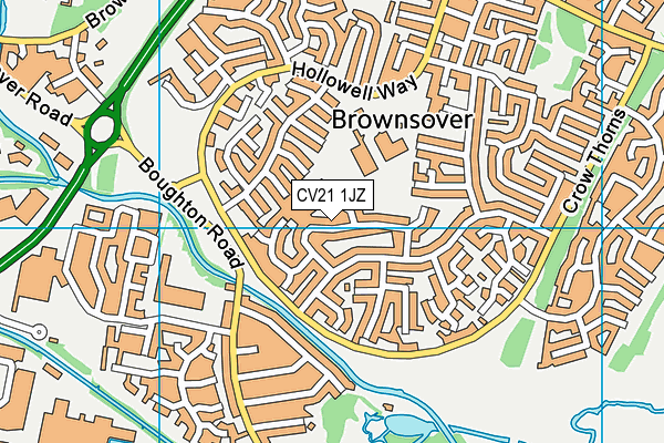CV21 1JZ map - OS VectorMap District (Ordnance Survey) CV21 1JZ map - OS VectorMap District (Ordnance Survey)