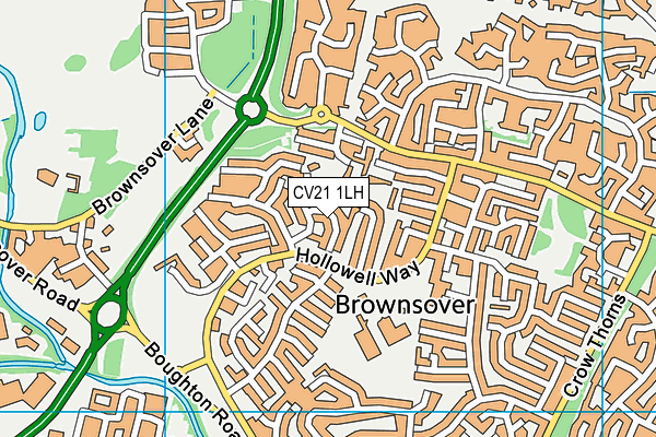 CV21 1LH map - OS VectorMap District (Ordnance Survey) CV21 1LH map - OS VectorMap District (Ordnance Survey)