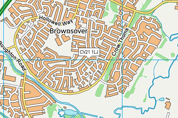 CV21 1LJ map - OS VectorMap District (Ordnance Survey) CV21 1LJ map - OS VectorMap District (Ordnance Survey)