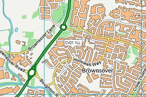 CV21 1LL map - OS VectorMap District (Ordnance Survey) CV21 1LL map - OS VectorMap District (Ordnance Survey)