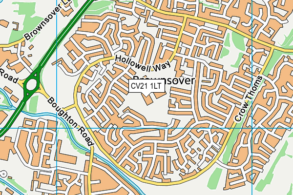 CV21 1LT map - OS VectorMap District (Ordnance Survey) CV21 1LT map - OS VectorMap District (Ordnance Survey)